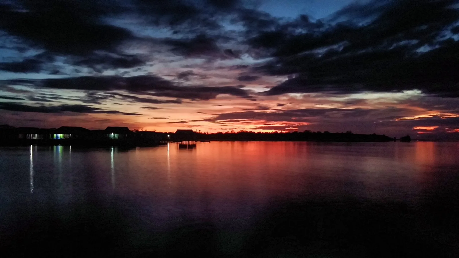 Sunrise over the sea at the Bajo village of Torosiaje, Gorontalo